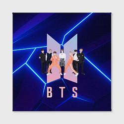 Холст квадратный BTS на темно-синем фоне, цвет: 3D-принт — фото 2