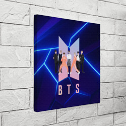 Холст квадратный BTS на темно-синем фоне, цвет: 3D-принт — фото 2