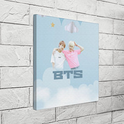 Холст квадратный BTS светлый голубой фон, цвет: 3D-принт — фото 2