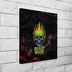 Холст квадратный Beast mode череп, цвет: 3D-принт — фото 2