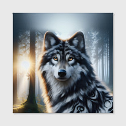 Холст квадратный Морда волка - Россия, цвет: 3D-принт — фото 2