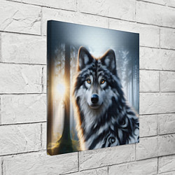 Холст квадратный Морда волка - Россия, цвет: 3D-принт — фото 2