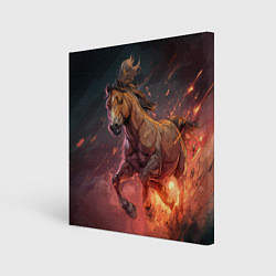 Холст квадратный Огненная лошадь, цвет: 3D-принт