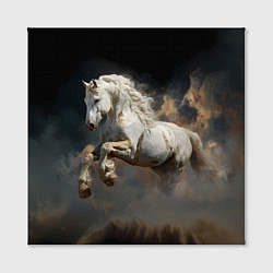 Холст квадратный Белая лошадь из бури, цвет: 3D-принт — фото 2