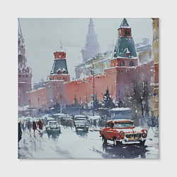 Холст квадратный Старинная Москва - новый год, цвет: 3D-принт — фото 2