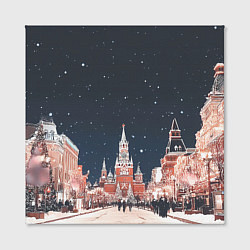 Холст квадратный Праздничная ночь в Москве, цвет: 3D-принт — фото 2