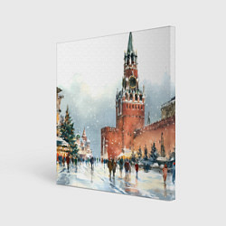 Холст квадратный Новогодний Кремль, цвет: 3D-принт