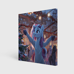 Картина квадратная Лошадка наслаждается новым годом