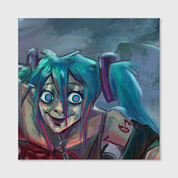 Холст квадратный Halloween Miku zombie, цвет: 3D-принт — фото 2