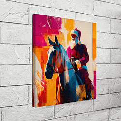 Холст квадратный Дед Мороз на коне, цвет: 3D-принт — фото 2