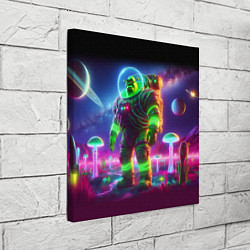 Холст квадратный Космонавт Шрук в неоновом скафандре на загадочной, цвет: 3D-принт — фото 2