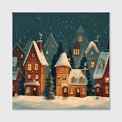 Холст квадратный Сказочный Новогодний городок, цвет: 3D-принт — фото 2