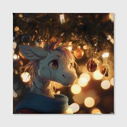 Холст квадратный Лошадка под новогодней елкой, цвет: 3D-принт — фото 2