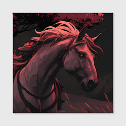 Холст квадратный Белая лошадка в поле, цвет: 3D-принт — фото 2