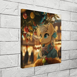 Холст квадратный Милая лошадка под елочкой, цвет: 3D-принт — фото 2