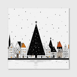 Холст квадратный Новый год - минимализм, цвет: 3D-принт — фото 2