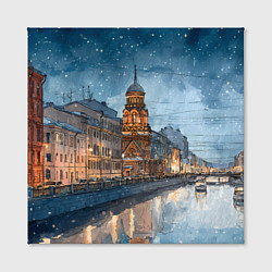 Холст квадратный Санкт-Петербург зимний город, цвет: 3D-принт — фото 2