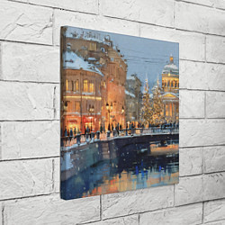 Холст квадратный Снежный вечер в Питере, цвет: 3D-принт — фото 2