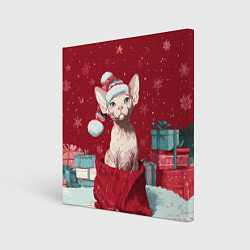 Картина квадратная Сфинкс новогодняя кошка