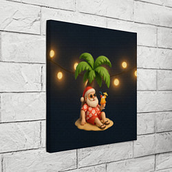 Холст квадратный Санта чиллит под пальмой, цвет: 3D-принт — фото 2