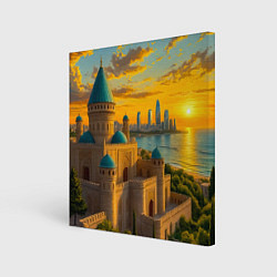 Картина квадратная Баку сплетение эпох на закате