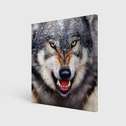 Холст квадратный Взгляд волка, цвет: 3D-принт