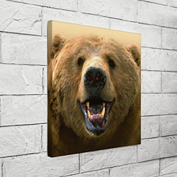 Холст квадратный Взгляд медведя, цвет: 3D-принт — фото 2