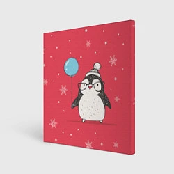 Холст квадратный Влюбленная пингвинка, цвет: 3D-принт