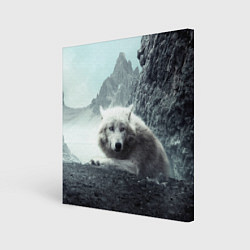 Холст квадратный Волк в горах, цвет: 3D-принт
