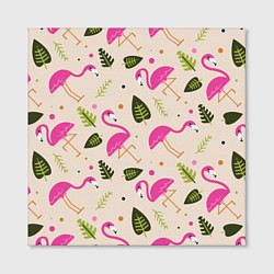 Холст квадратный Нежный фламинго, цвет: 3D-принт — фото 2