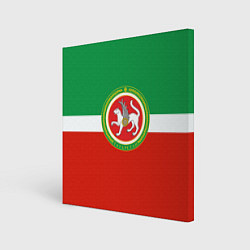Холст квадратный Татарстан: флаг цвета 3D-принт — фото 1