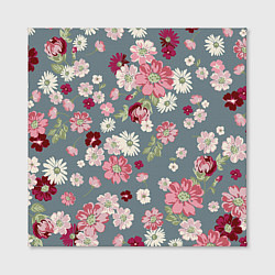 Холст квадратный Цветочки, цвет: 3D-принт — фото 2