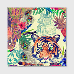 Холст квадратный Индийский тигр, цвет: 3D-принт — фото 2