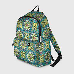 Рюкзак Хризантемы: бирюзовый узор, цвет: 3D-принт