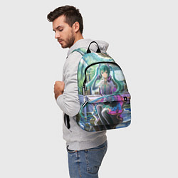 Рюкзак Мика Хацуне в консерватории в наушниках, цвет: 3D-принт — фото 2