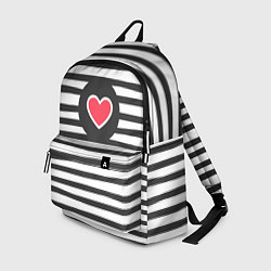 Рюкзак Сердце в полоску, цвет: 3D-принт