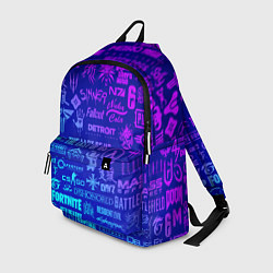 Рюкзак Неоновые геймерские лого, цвет: 3D-принт