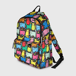 Рюкзак Разноцветные котики, цвет: 3D-принт