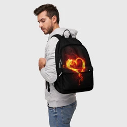 Рюкзак Пламенное сердце, цвет: 3D-принт — фото 2
