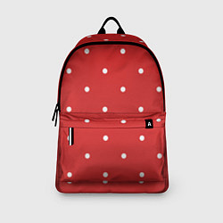 Рюкзак Белый горошек на красном фоне, цвет: 3D-принт — фото 2