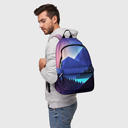 Рюкзак Неоновые горы, цвет: 3D-принт — фото 2