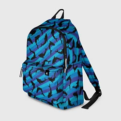 Рюкзак Черные акулы паттерн, цвет: 3D-принт