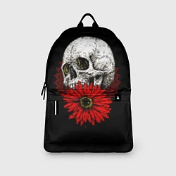 Рюкзак Череп и Красный Цветок Skull, цвет: 3D-принт — фото 2