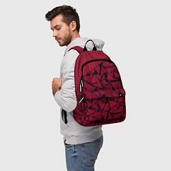 Рюкзак Красный комбинированный узор, цвет: 3D-принт — фото 2