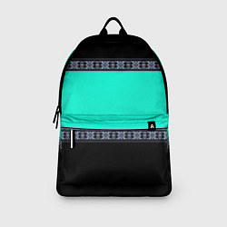 Рюкзак Черно-бирюзовый узор, цвет: 3D-принт — фото 2