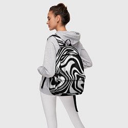 Рюкзак Черно-белые полосы Black and white stripes, цвет: 3D-принт — фото 2