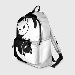 Рюкзак Черный и белый кот кувыркаются, цвет: 3D-принт