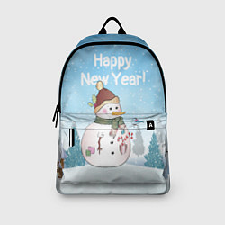 Рюкзак Снеговик во дворе, цвет: 3D-принт — фото 2