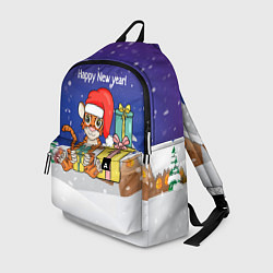 Рюкзак Новый год 2022 - Тигр с подарками, цвет: 3D-принт