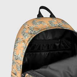 Рюкзак Тигры на оранжевом паттерн, цвет: 3D-принт — фото 2